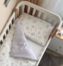 Set lenjerie de schimb pentru patut bebe 3 piese Galaxi gri